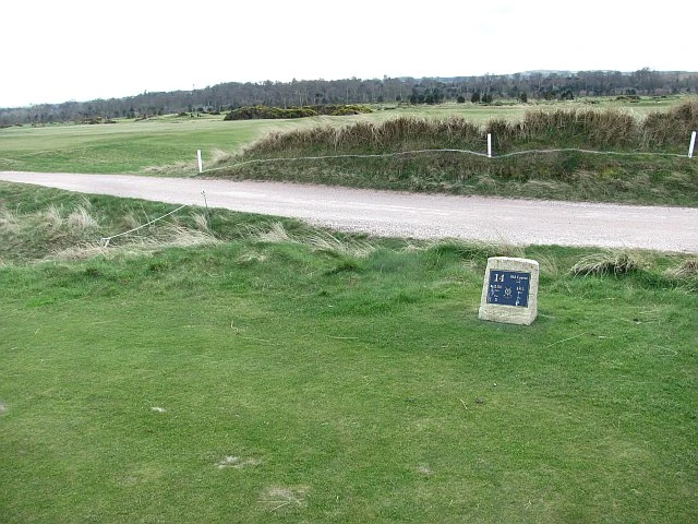 St Andrews Old Course — the 14th hole and the old road across the links St Andrews Old Course — the 14th hole and the old road across the links